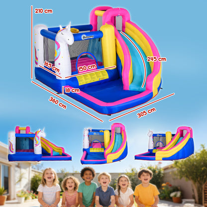 Outsunny Castillo Hinchable Infantil Con Tobogán Inflador 360x305x210 Cm Multi_2