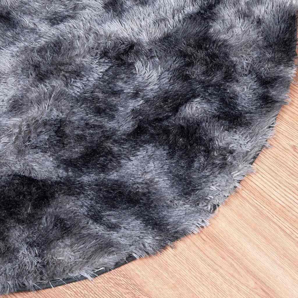 Vidaxl Alfombra De Pelo Largo Navarra Gris Oscuro 120x120 Cm Poliéster_3