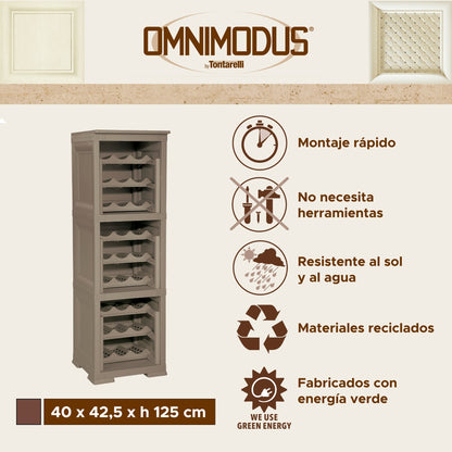 3 Estantería De Almacenamiento Modular Con Estante Para 27 Botellas Wengué_1