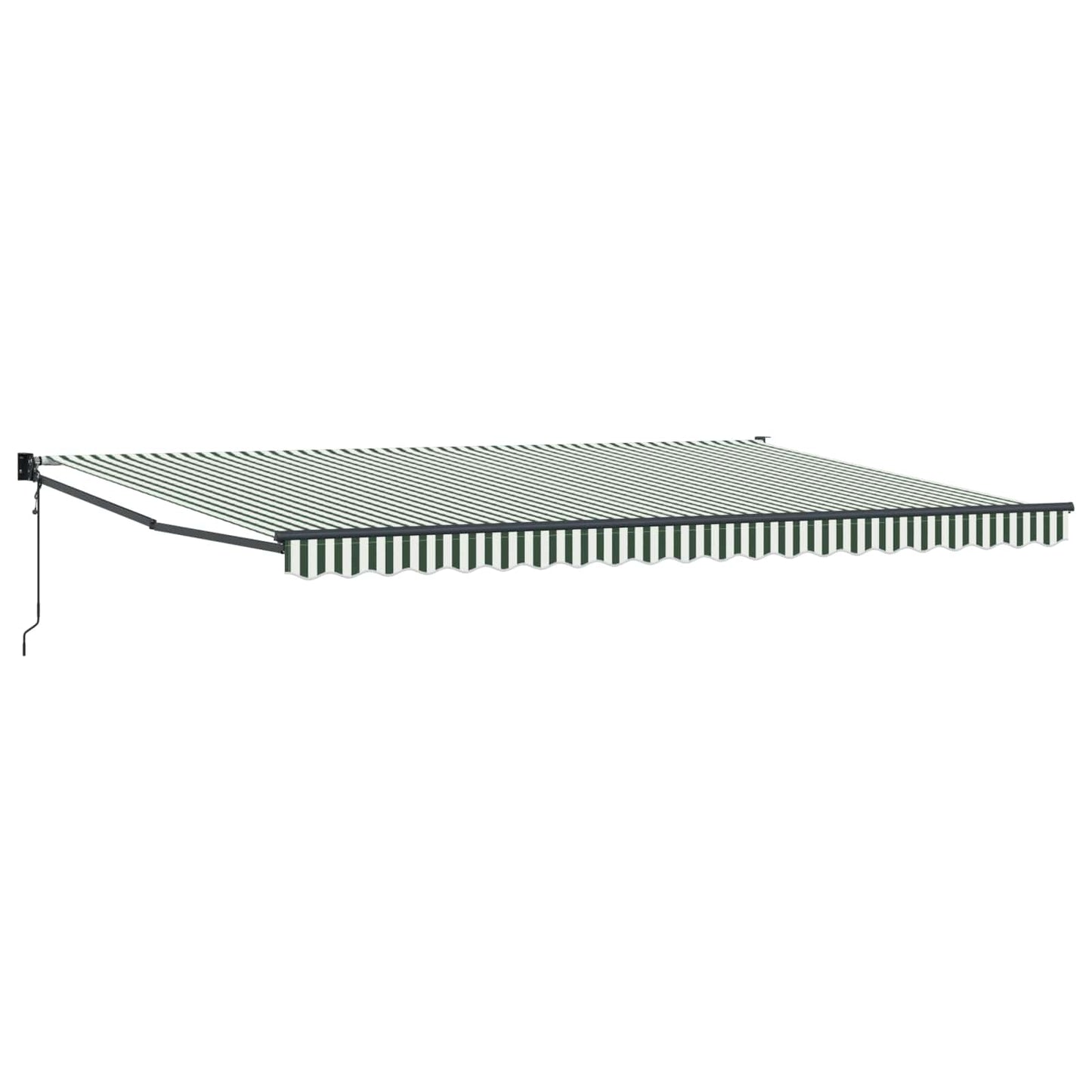 Toldo Retráctil Verde Y Blanco 500 X 300 Cm Poliéster Y Metal_0