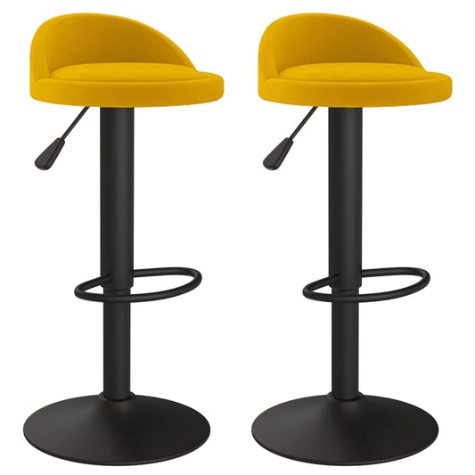 Taburetes De Cocina 2 Unidades Terciopelo Amarillo_0