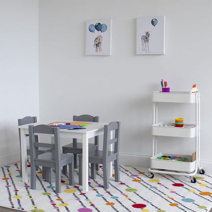 Well Home Carro De Cocina De Hierro En Blanco Con Ruedas Y 3 Cajones