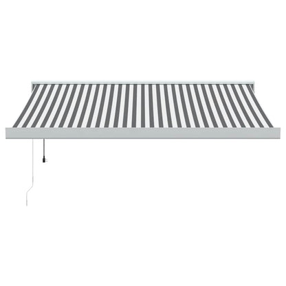Toldo Retráctil Aluminio Y Tela Antracita Y Blanco 3,5x2,5 M_0