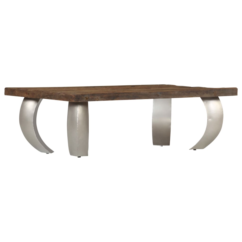 Mesa De Centro De Opio Madera Reciclada Y Acero 110x60x35 Cm_0