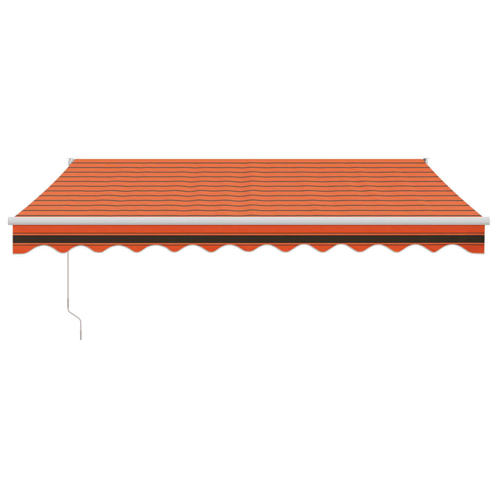 Toldo Retráctil Aluminio Y Tela Naranja Y Marrón 3,5x2,5 M_2
