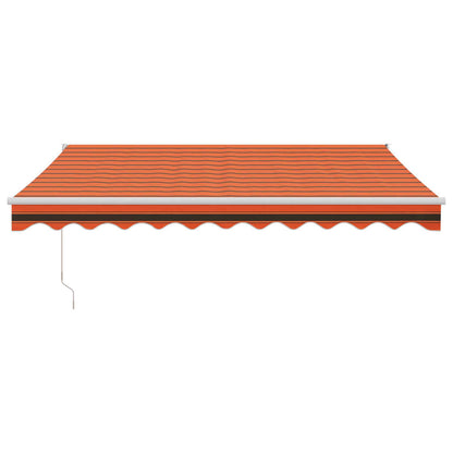 Toldo Retráctil Aluminio Y Tela Naranja Y Marrón 3,5x2,5 M_2