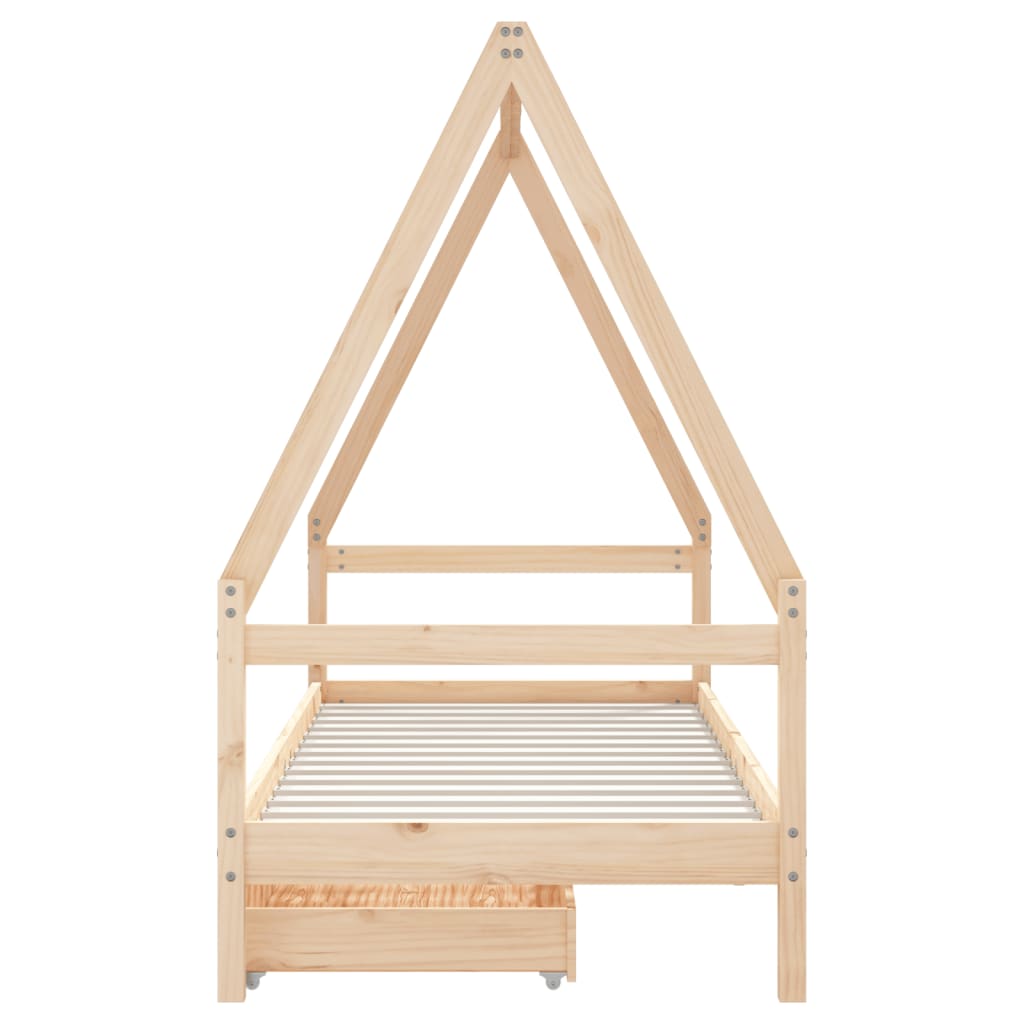 Estructura De Cama Para Niños Con Cajones Madera Pino 80x200 Cm / Vetonek_1