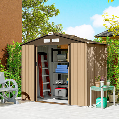 Outsunny Caseta De Jardín Exterior 2,42 M² 213x130x185 Cm Con Puerta Corredera_1
