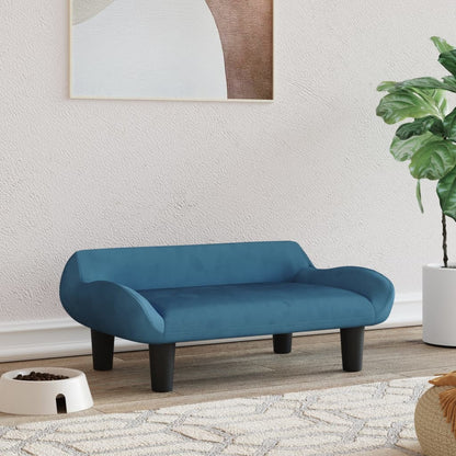 Cama Para Perros De Terciopelo Azul 70x40x24 Cm / Vetonek_3