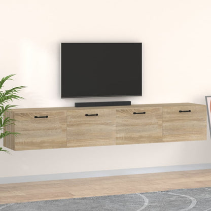 Armarios Pared 2 Uds Contrachapada Roble Sonoma 100x36,5x35 Cm_0