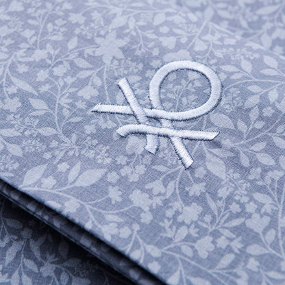 Set De Sabanas 3pcs Cama Doble: Sabana Encimera (210x270cm) + Sabana Bajera (135x200+28cm) + Funda De Almohada (45x155cm) 144tc 100% Algodon Azul Flo