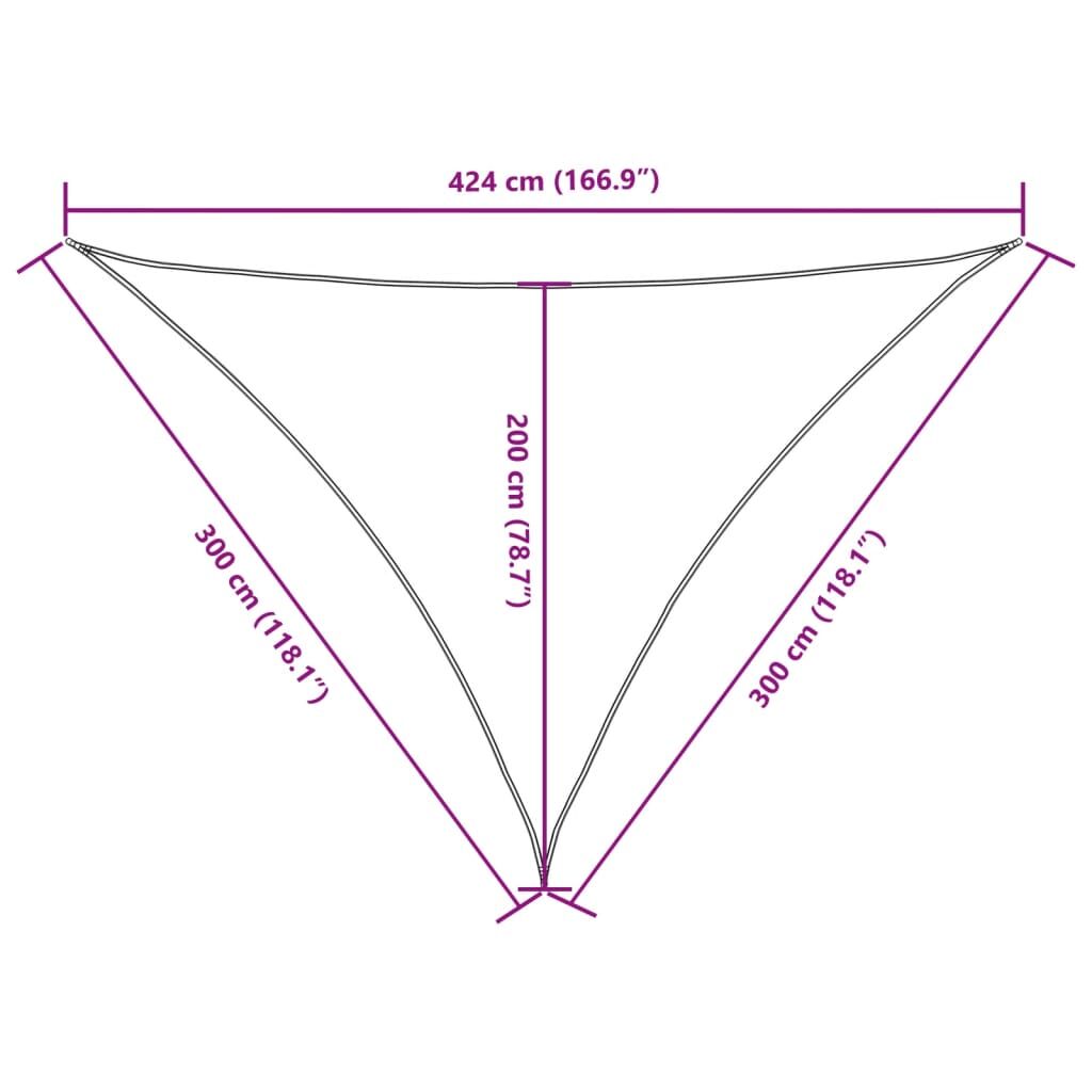 Vidaxl Toldo De Vela Triangular Tela Oxford Color Crema 3x3x4,24 M_2