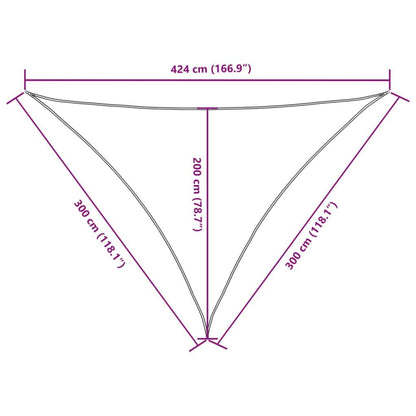 Vidaxl Toldo De Vela Triangular Tela Oxford Color Crema 3x3x4,24 M_2