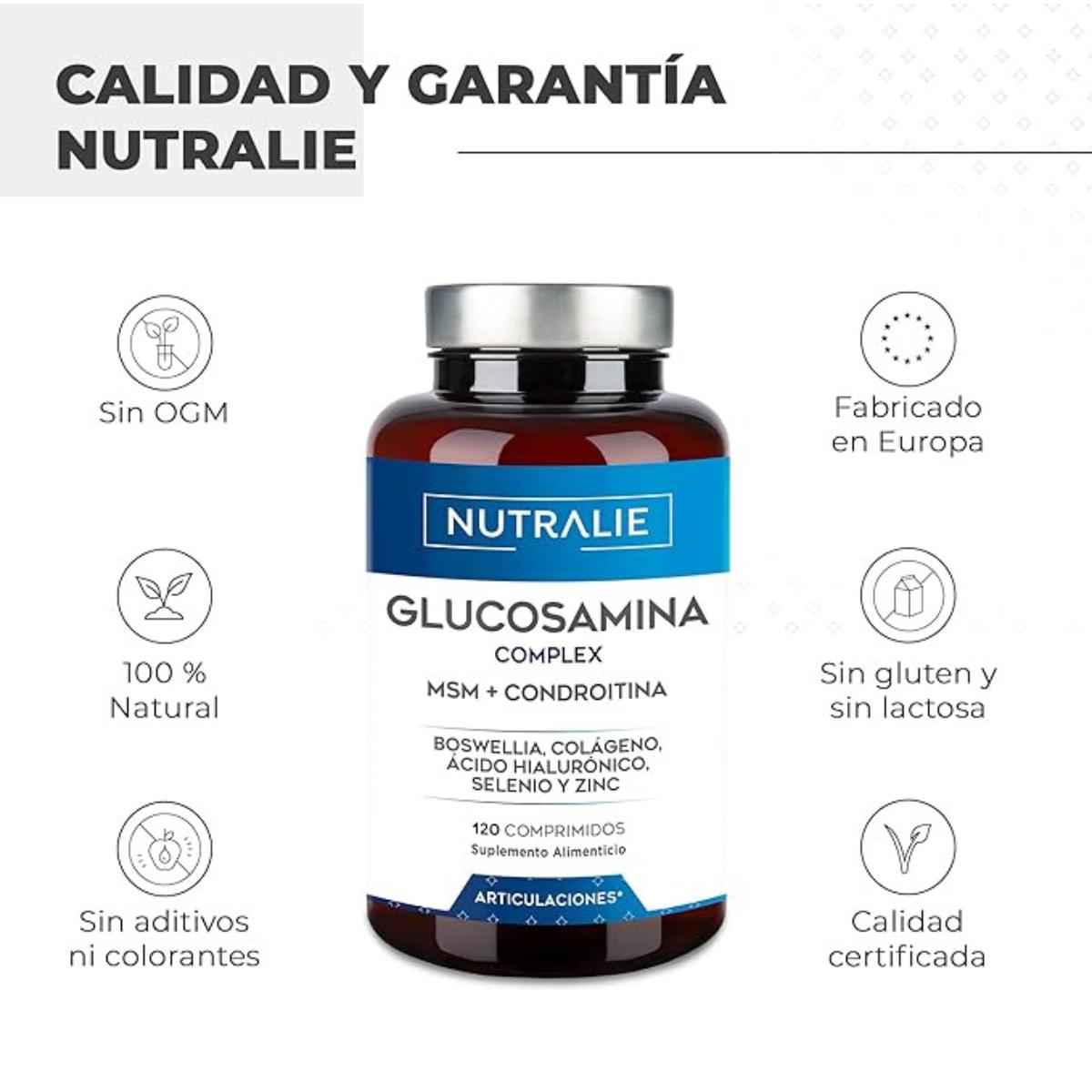 Pack 2x Nutralie Glucosamina Complex + MSN + Condroitina articulaciones 120 comprimidos