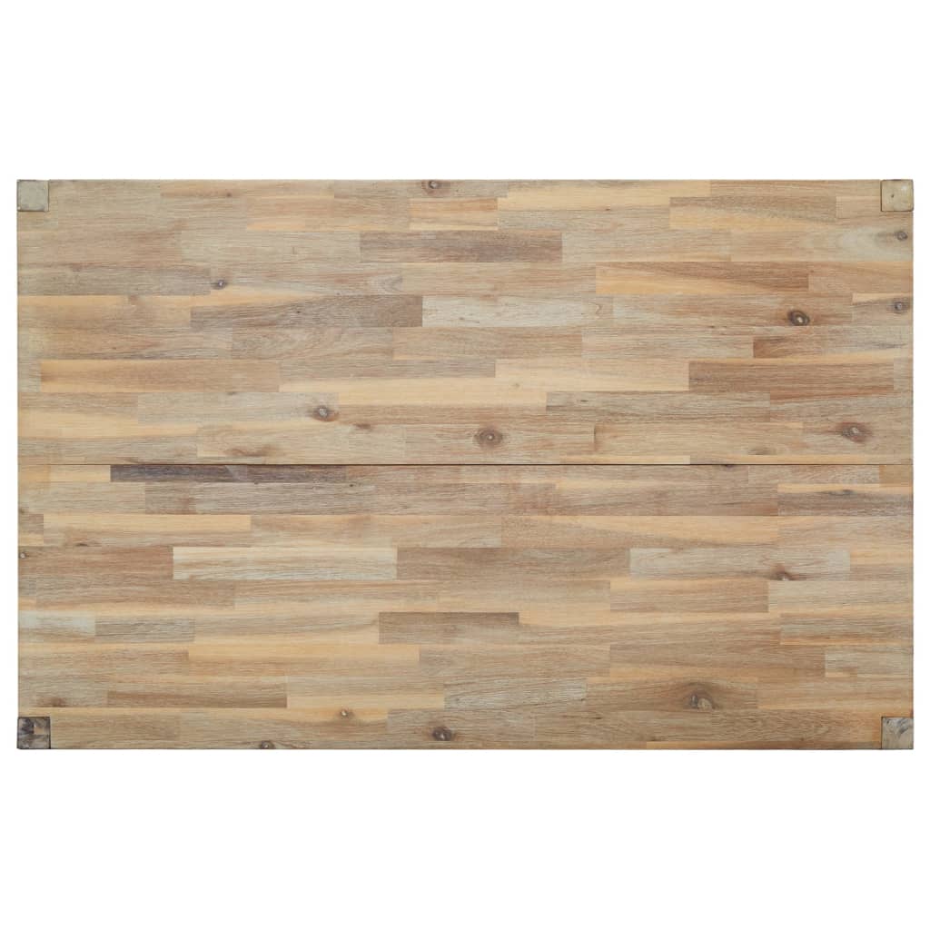 Mesa De Comedor De Madera Maciza De Acacia 120x70x75 Cm_3