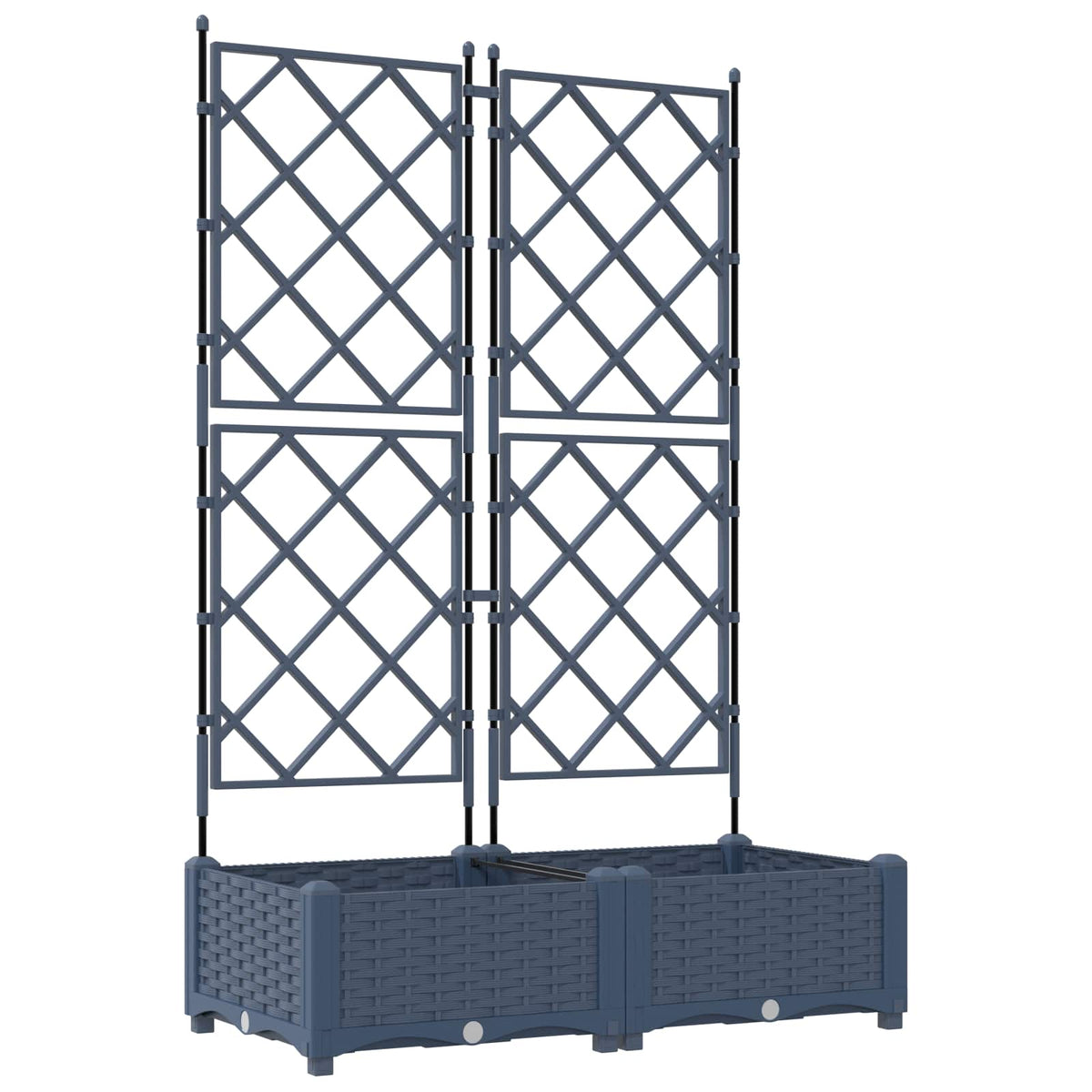 Macetero De Jardín 2 Uds. Gris 80 X 40 X 125,5 Cm Pp_0