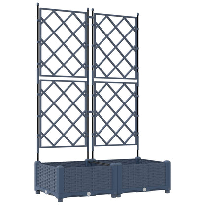 Macetero De Jardín 2 Uds. Gris 80 X 40 X 125,5 Cm Pp_0