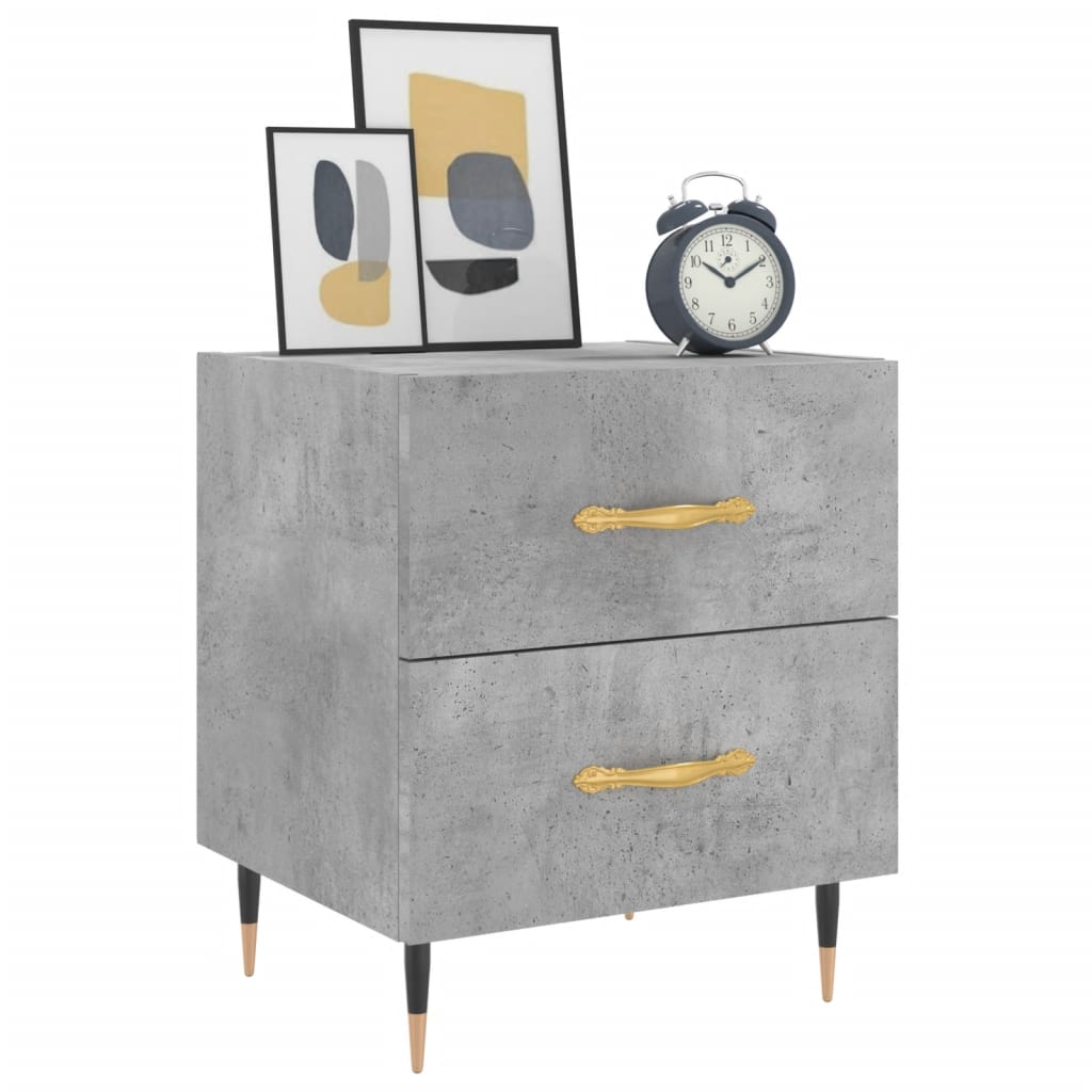 Mesita Noche 2 Uds Madera Ingeniería Gris Hormigón 40x35x47,5cm_1