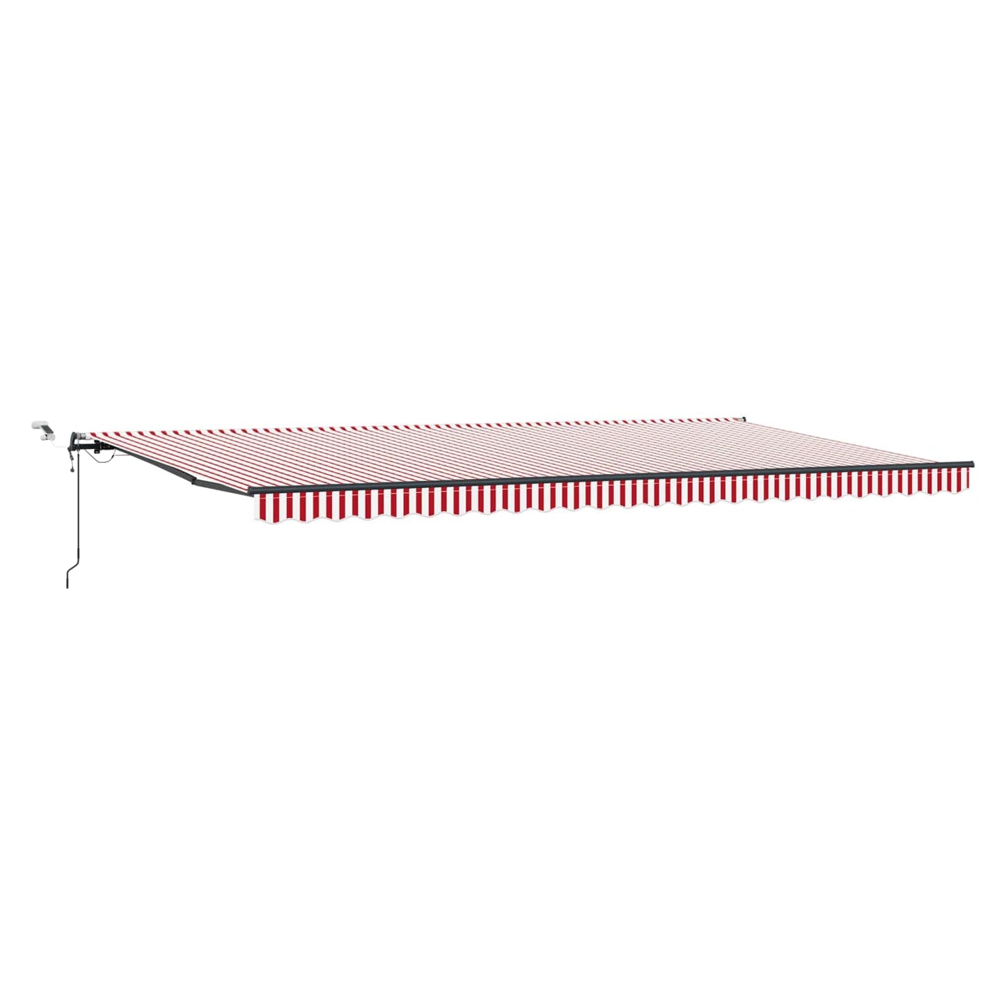 Toldo Retráctil Rojo Y Blanco 600 X 350 Cm Poliéster_0