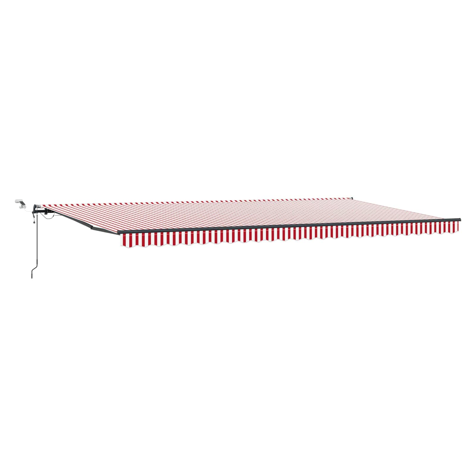 Toldo Retráctil Rojo Y Blanco 600 X 350 Cm Poliéster_0
