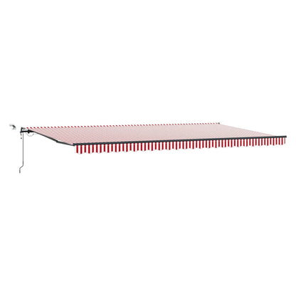Toldo Retráctil Rojo Y Blanco 600 X 350 Cm Poliéster_0