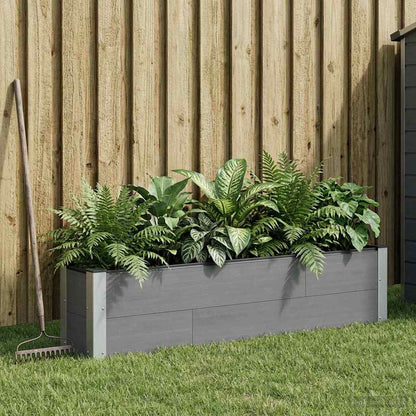 Arriate Elevado Gris 150 X 30 X 36 Cm Wpc Y Aluminio_1