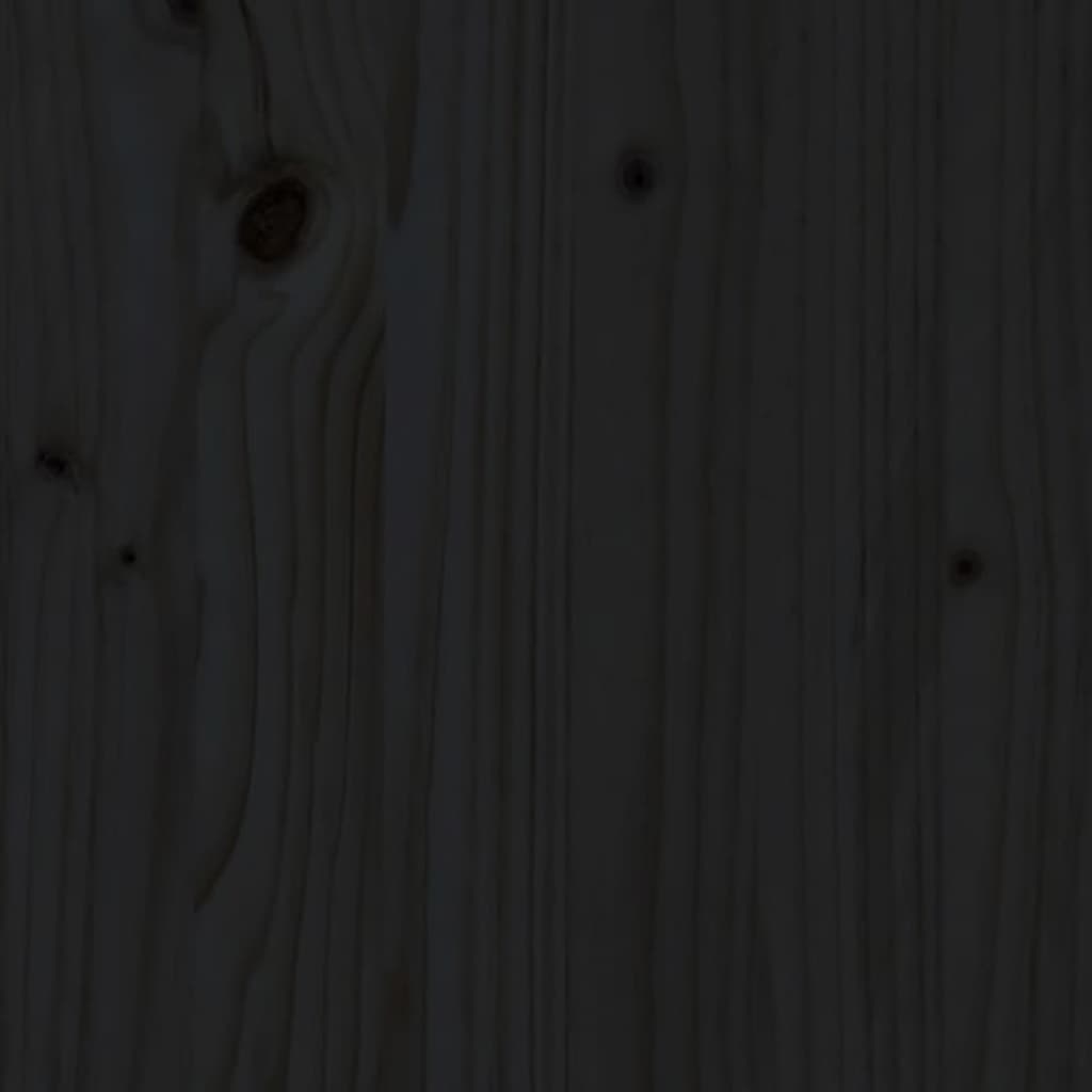 Armario Zapatero De Madera Maciza De Pino Negro 60x34x105 Cm / Vetonek_4