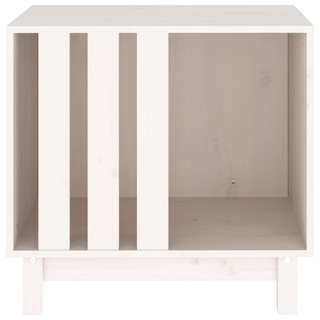 Vidaxl Caseta Para Perros Madera Maciza De Pino Blanco 60x45x57 Cm_4