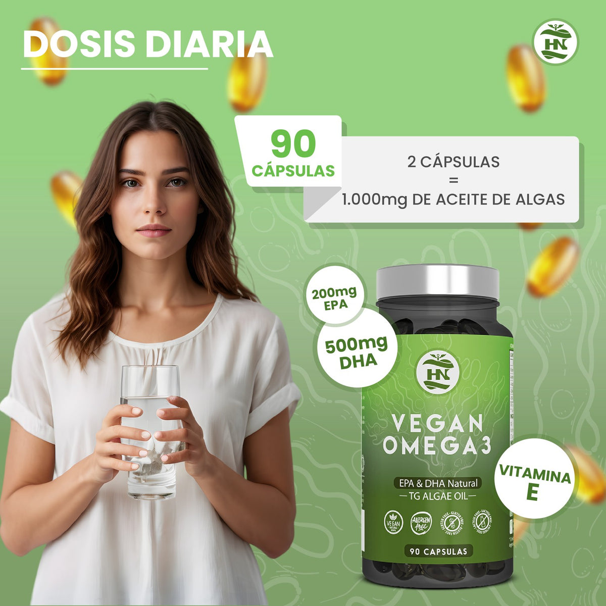 Pack Omega 3 Vegano De Aceite De Algas Epa Y Dha (90 Cápsulas) + Creatina Monohidrato En Polvo Sin Sabor (306 G)_5