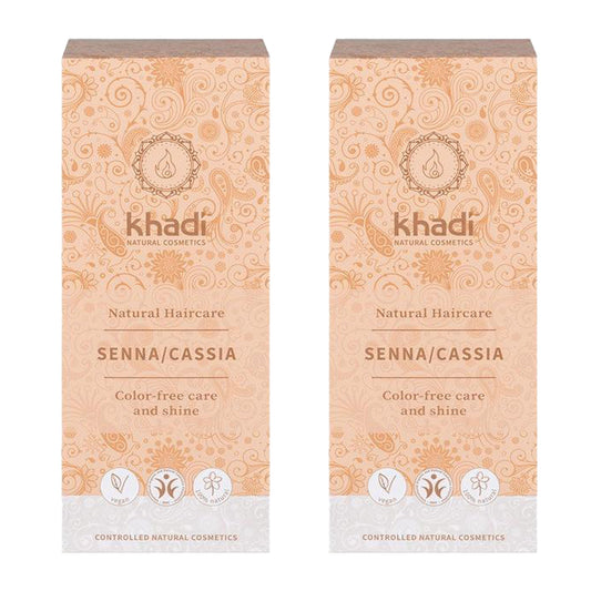 Pack 2x Henna Cassia Neutra 100% natural, Khadi, 100 g