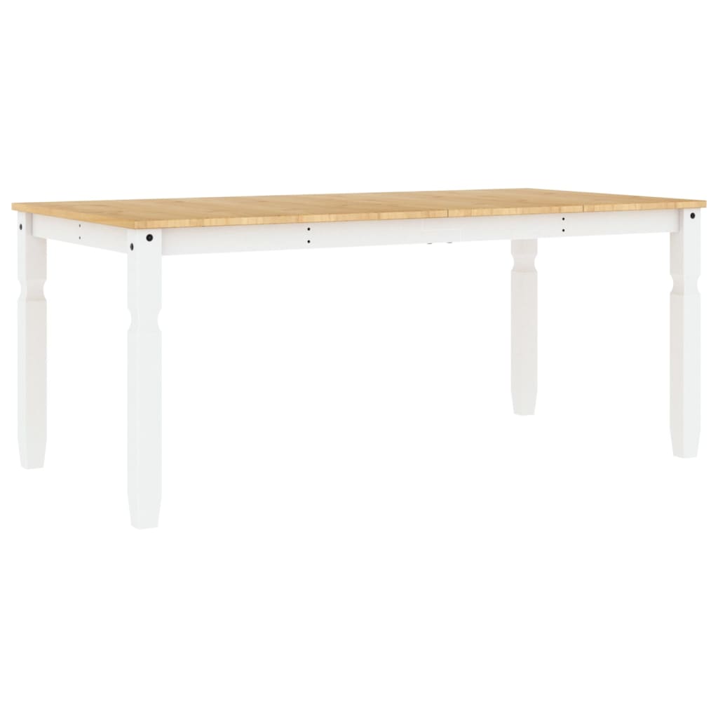 Mesa De Comedor Corona Madera Maciza Pino Blanco 180x90x75 Cm_4