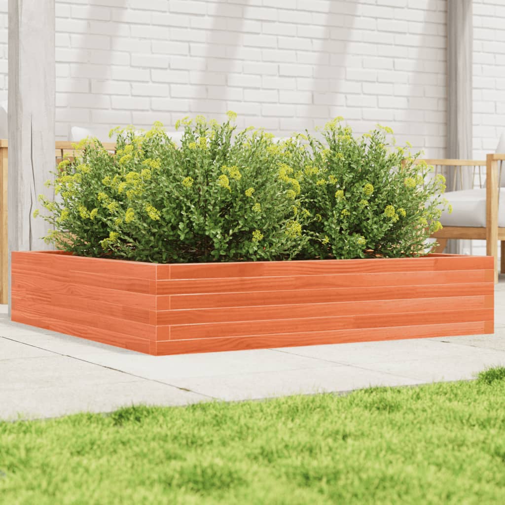 Jardinera De Madera Maciza De Pino Marrón Cera 110x110x23 Cm_1