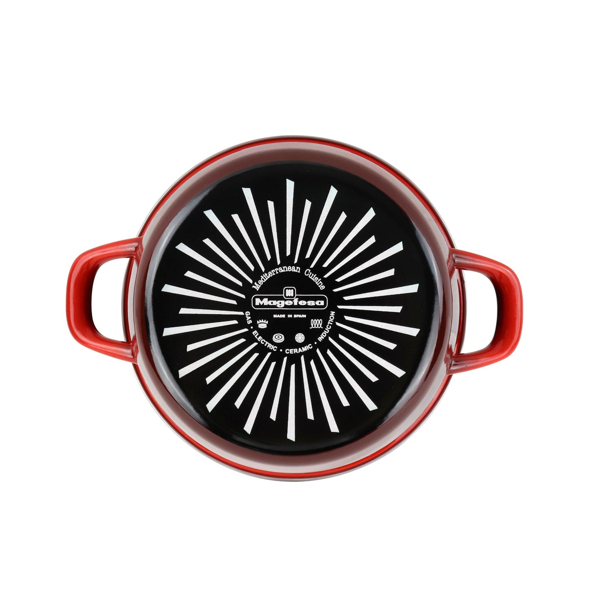 Cacerola 'sr' Ø20cm Con Tapa Vidrio Rojo Magefesa