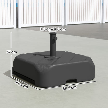 Outsunny Base Para Sombrilla Con Ruedas Rellenable De Arena 72 Kg Negro_2
