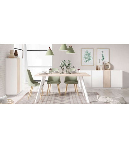 Mueble Auxiliar/bodeguero Celia Acabado Blanco/sahara, 125.6cm(alto) 90.1cm(ancho) 41.6cm(_2