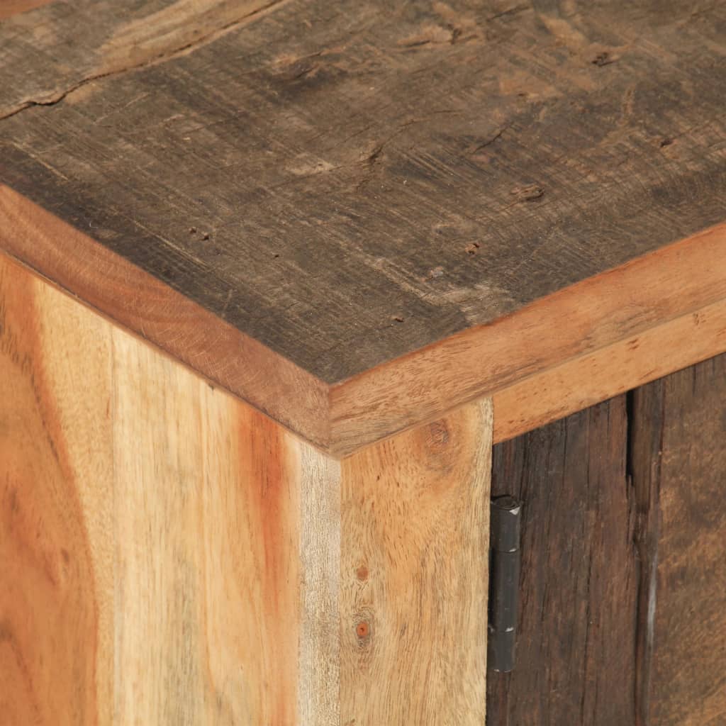 Mesa De Centro De Madera Maciza Reciclada 90x50x31 Cm._3