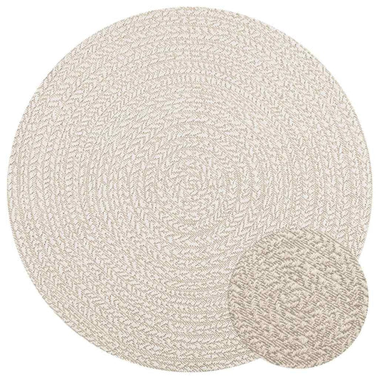 Vidaxl Alfombra Zizur Aspecto Yute Interior/exterior Crema Ø 120 Cm_0