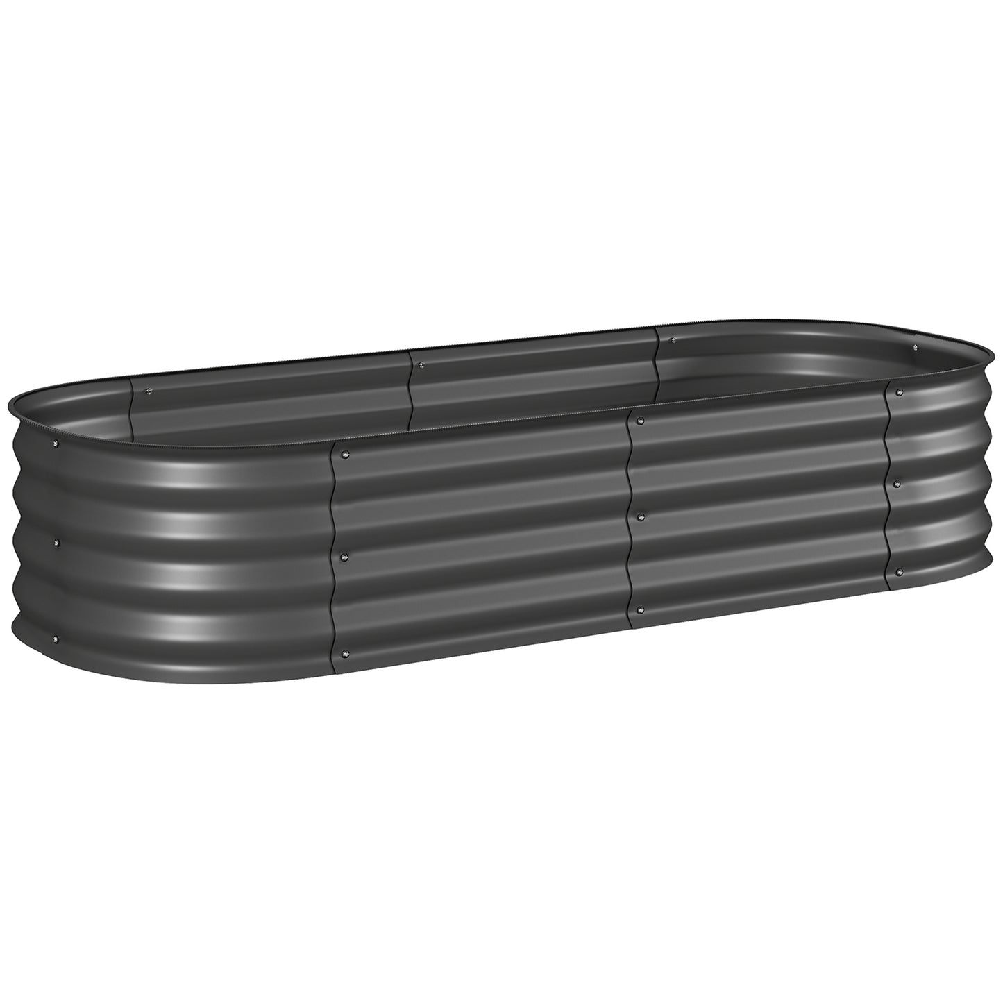 Outsunny Jardinera Exterior Grande De Acero Galvanizado Con Bordes De Seguridad_0
