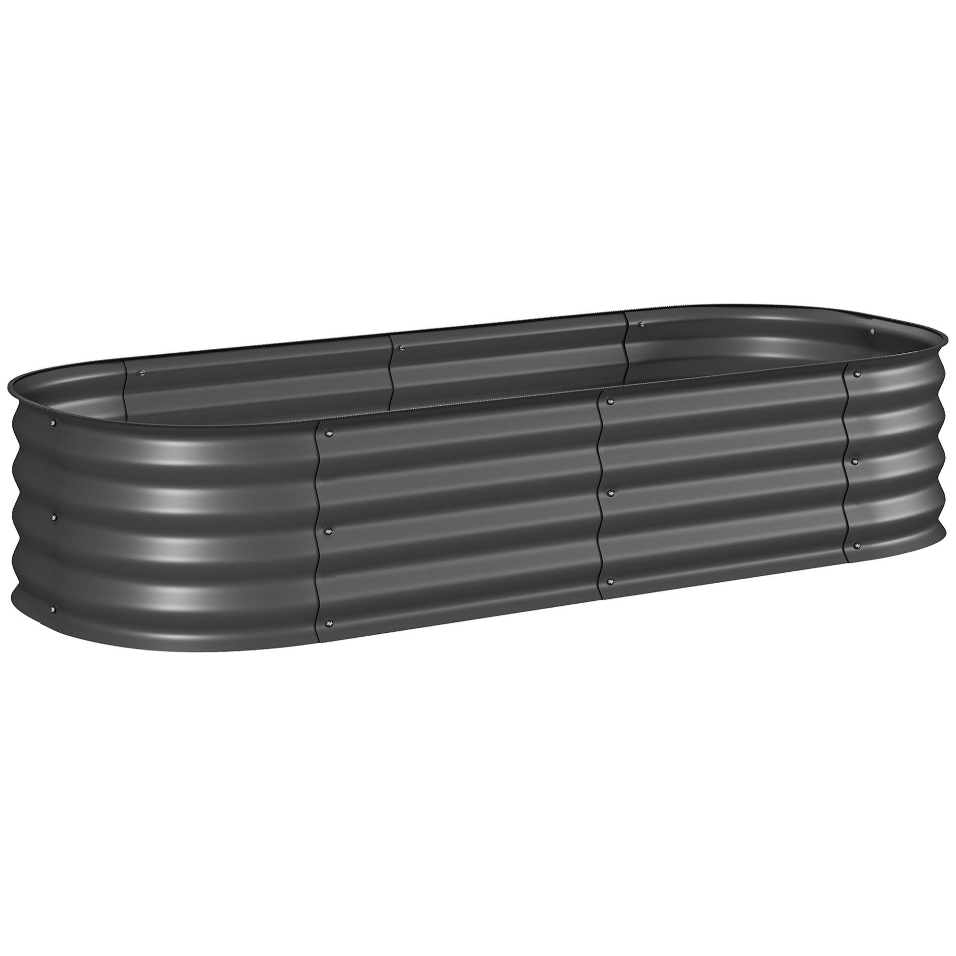 Outsunny Jardinera Exterior Grande De Acero Galvanizado Con Bordes De Seguridad_0