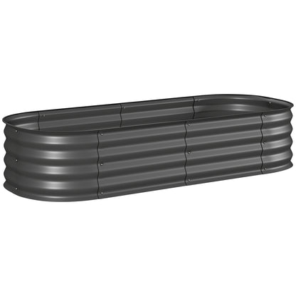 Outsunny Jardinera Exterior Grande De Acero Galvanizado Con Bordes De Seguridad_0