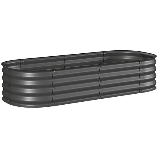 Outsunny Jardinera Exterior Grande De Acero Galvanizado Con Bordes De Seguridad_0