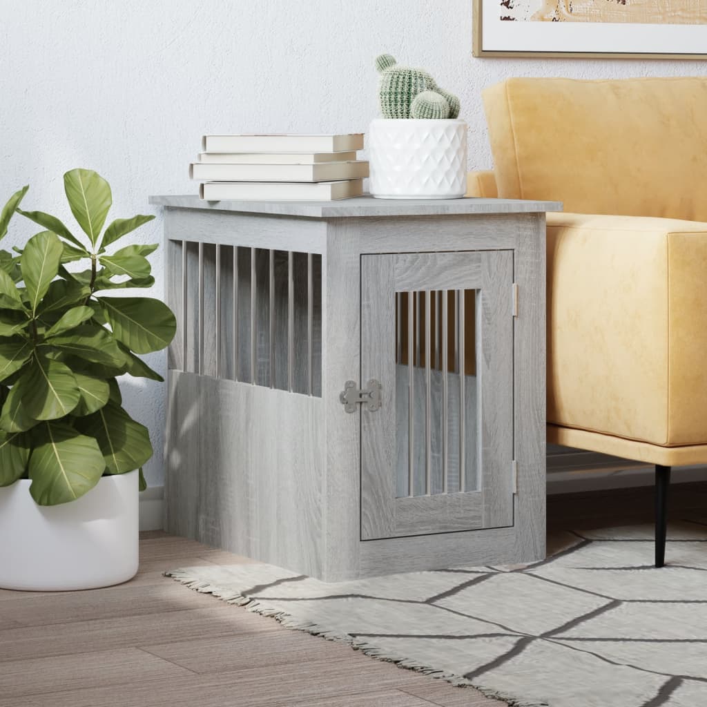 Jaula Para Perros Madera De Ingeniería Gris Sonoma 45x62x59 Cm_1