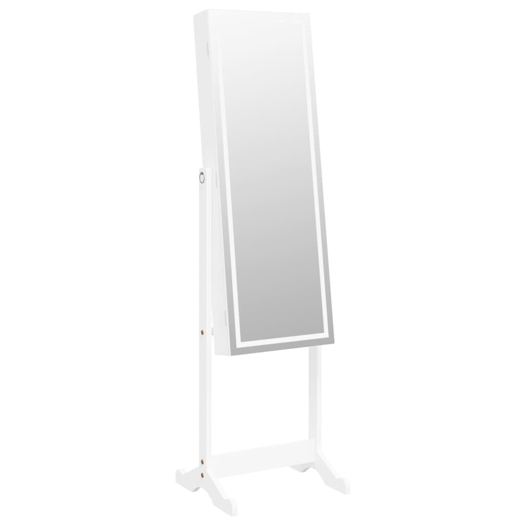 Vidaxl Espejo De Pie Con Joyero Y Luces Led Blanco_3