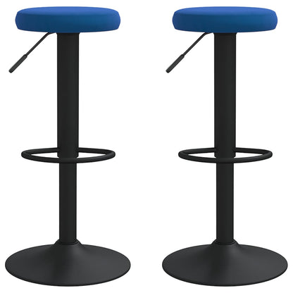 Taburetes De Cocina 2 Unidades Terciopelo Azul_0