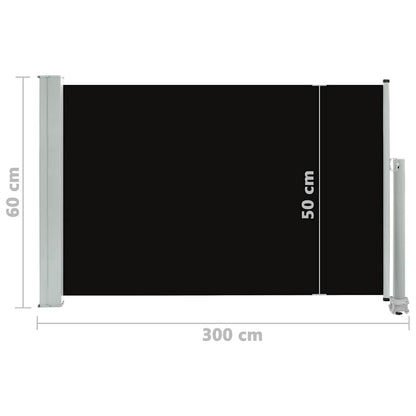 Vidaxl Toldo Lateral Retráctil De Jardín Negro 60x300 Cm_2