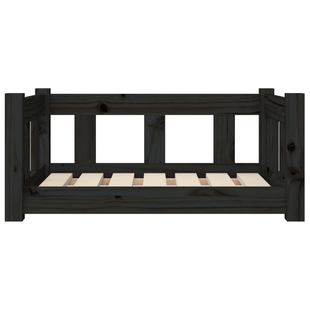 Cama Para Perros Madera Maciza De Pino Negro 65,5x50,5x28 Cm / Vetonek_3