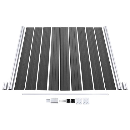 Jset De Paneles De Valla Wpc Negro 965x(105-186) Cm / Vetonek_4