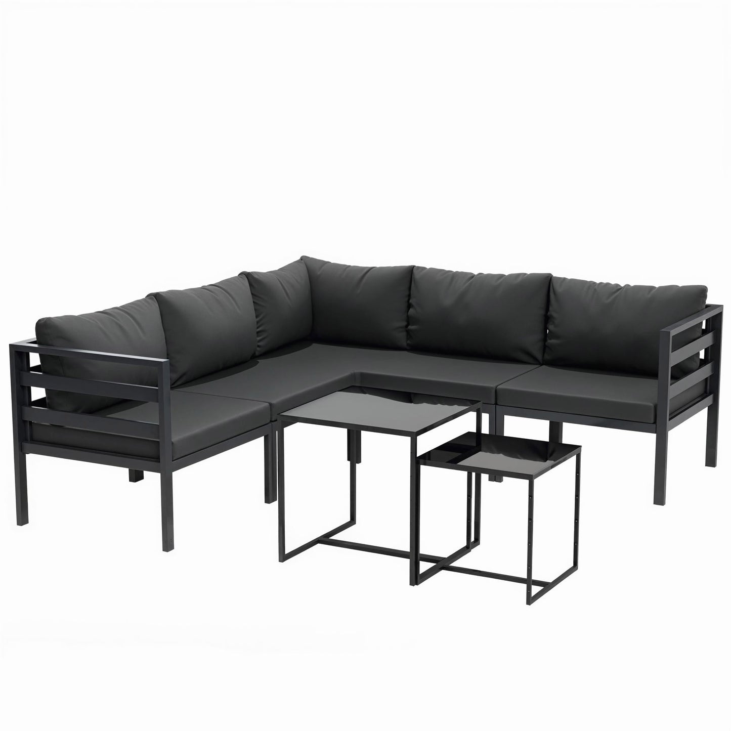 Outsunny Conjunto De Muebles De Jardín 7 Piezas Con Cojines Gris_0