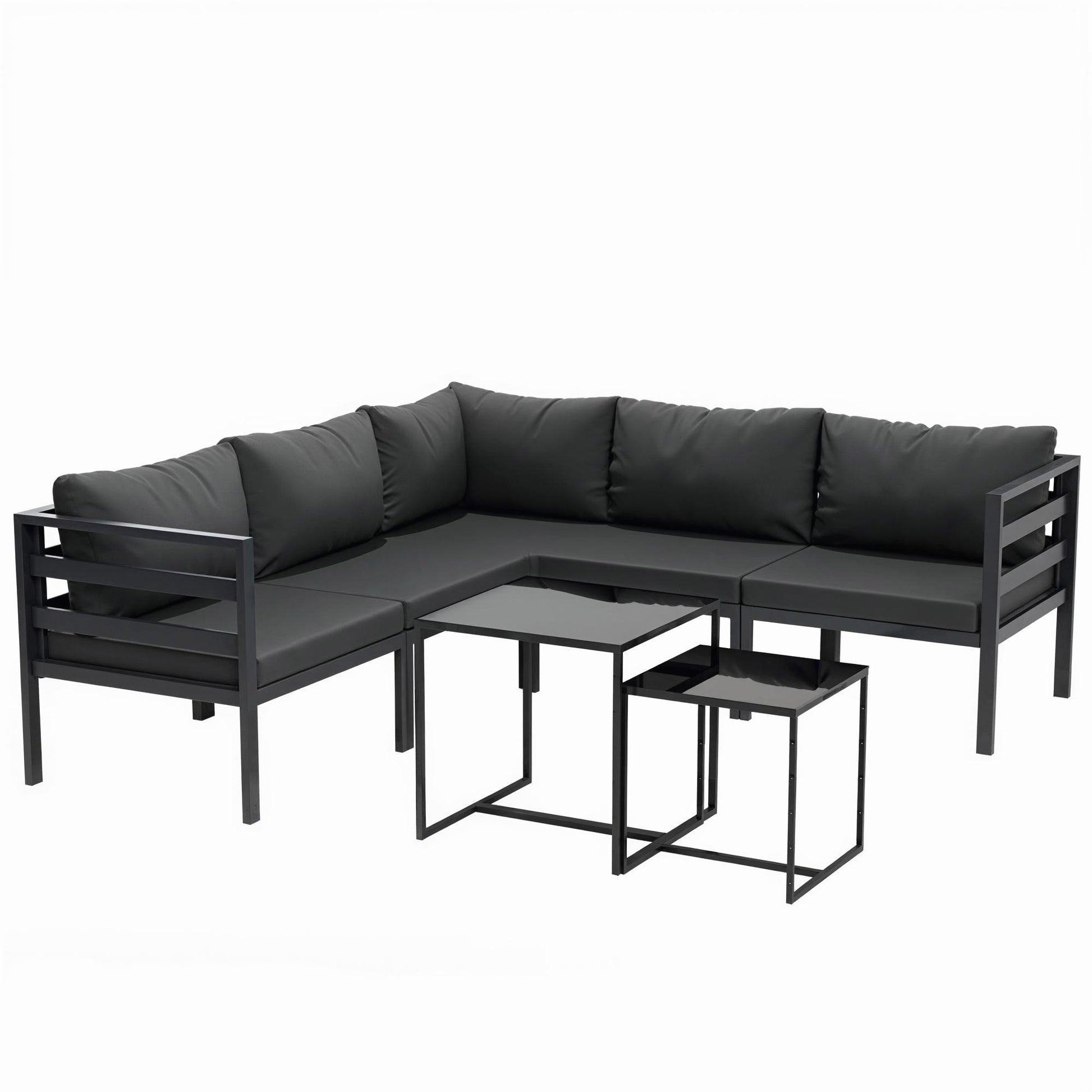 Outsunny Conjunto De Muebles De Jardín 7 Piezas Con Cojines Gris_0