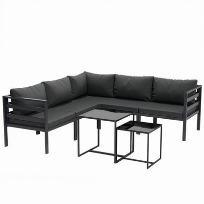 Outsunny Conjunto De Muebles De Jardín 7 Piezas Con Cojines Gris_0